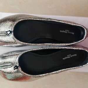 Maison Martin Margiela Metallic Silver Tabi Split-Toe Flats